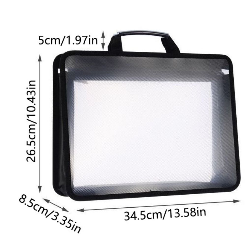 High-qualit Large Capacity Transparent a4 Handbag Waterproof Thickened Portable Documents Bag 2 Layer Zippered Twill File Tote Bag Office