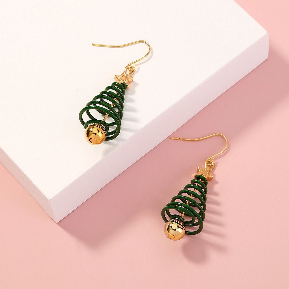 Cute Trendy Sweet Retro Personality Bell Christmas Gift Women Earrings Snowman Earrings New Year Drop Earrings