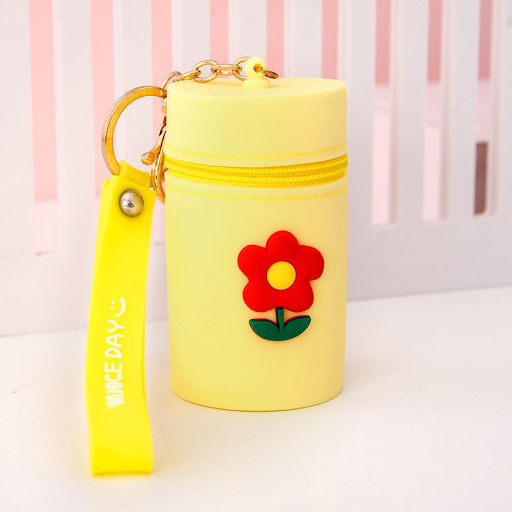 Colorful Silicone Portable Multifunctional Cute Pattern Bucket Bag Key Chain Headphone Storage Bag Coin Purse