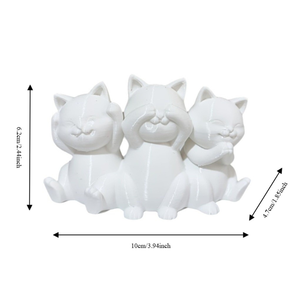 Cute Cartoon Desktop Cat Decorations 3D Printed Funny Decorative Animals Statues Creative Cat Ornament Gift