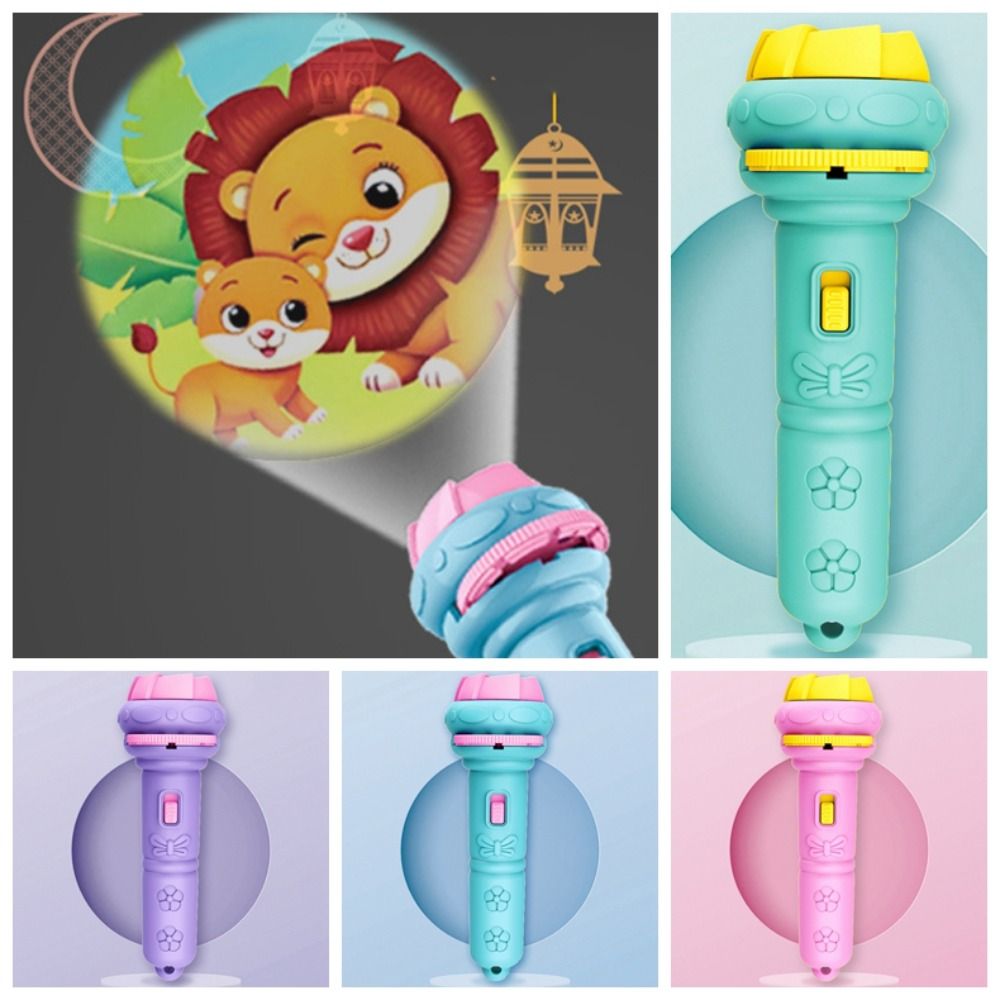 Creative 32 Patterns Cartoon Projection Flashlight Cartoon 4 Cards Flashlight Toy Projector Plastic Different Themes Baby Projector Torch Children Gifts