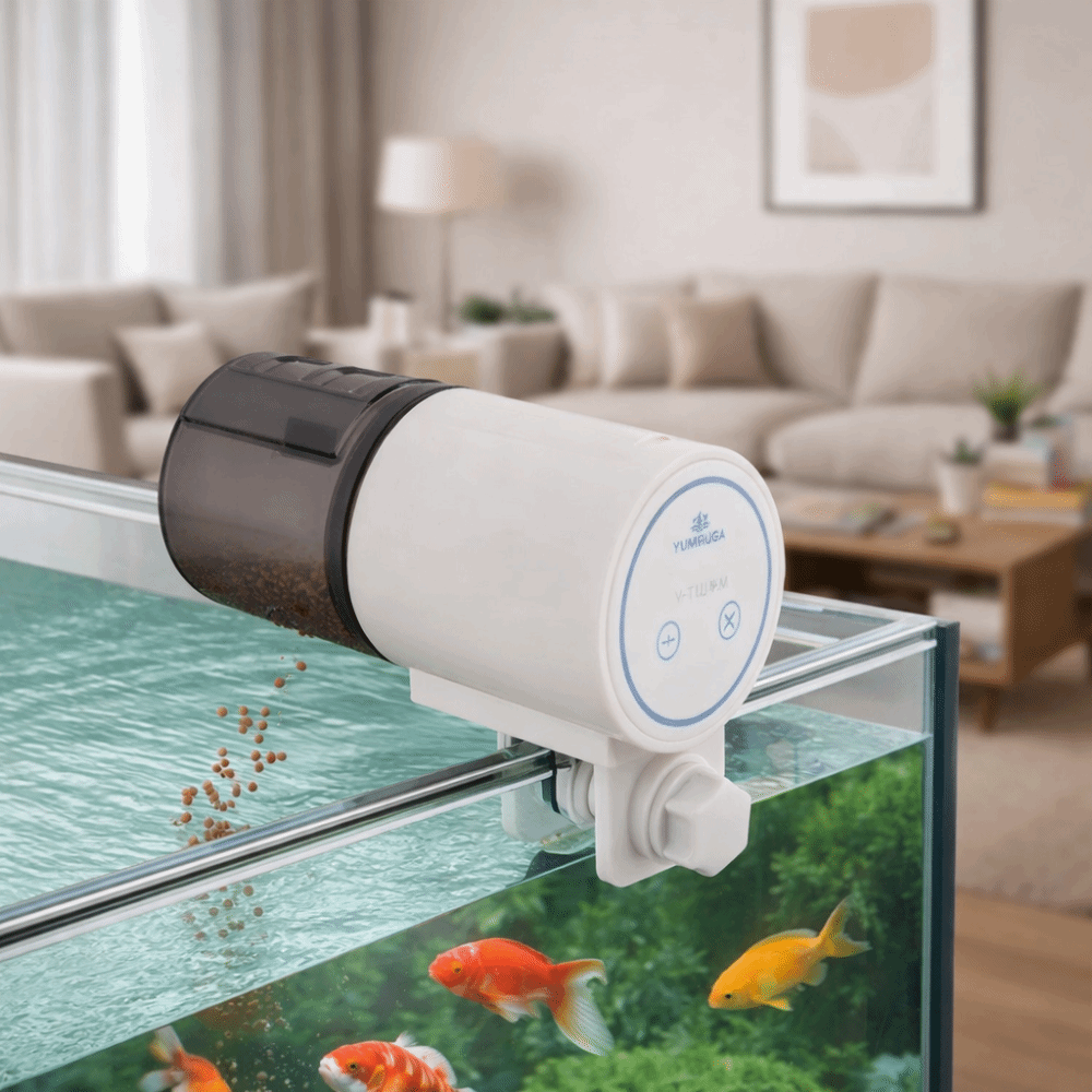 Pet Accessories Moisture-Proof Automatic Fish Feeders Electric Large Capacity Fish Food Dispenser Plastic Silent Intelligent Timing Feeder Fish Tanks