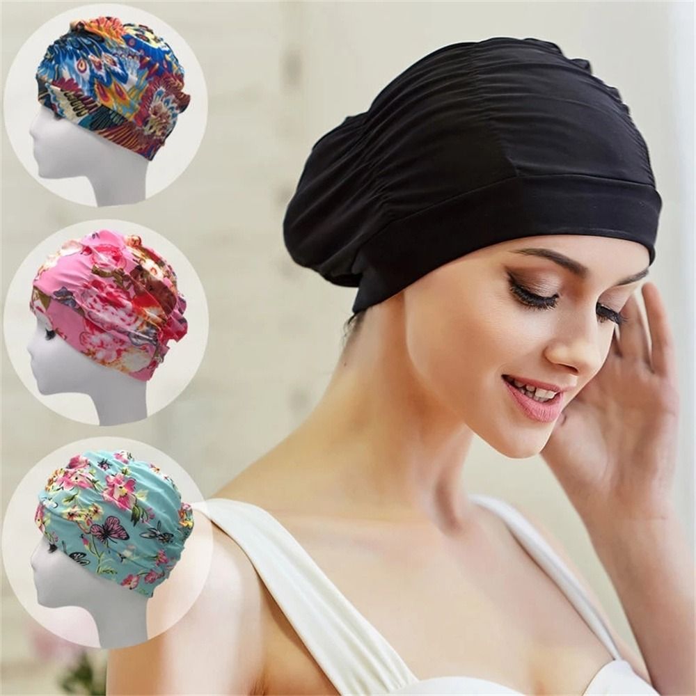 Accessories Men Women High Elastic Nylon Turban Swim Cap Bathing Caps Swimming Cap Swim Pool Hat Swimming Hat Diving Hat