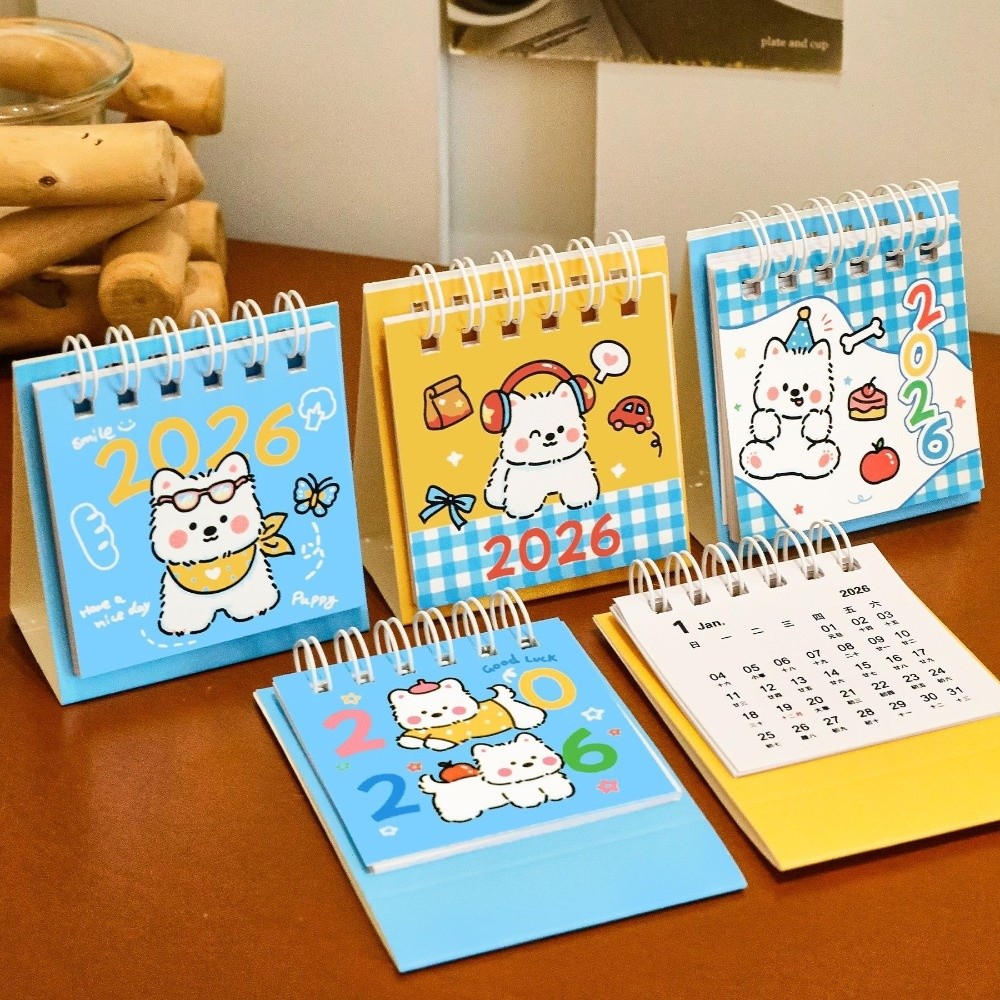 Creative Mini 2026 Desk Calendar Fruit Shape Coil Binding Schedule Planner Portable Cartoon Daily Planner Gifts