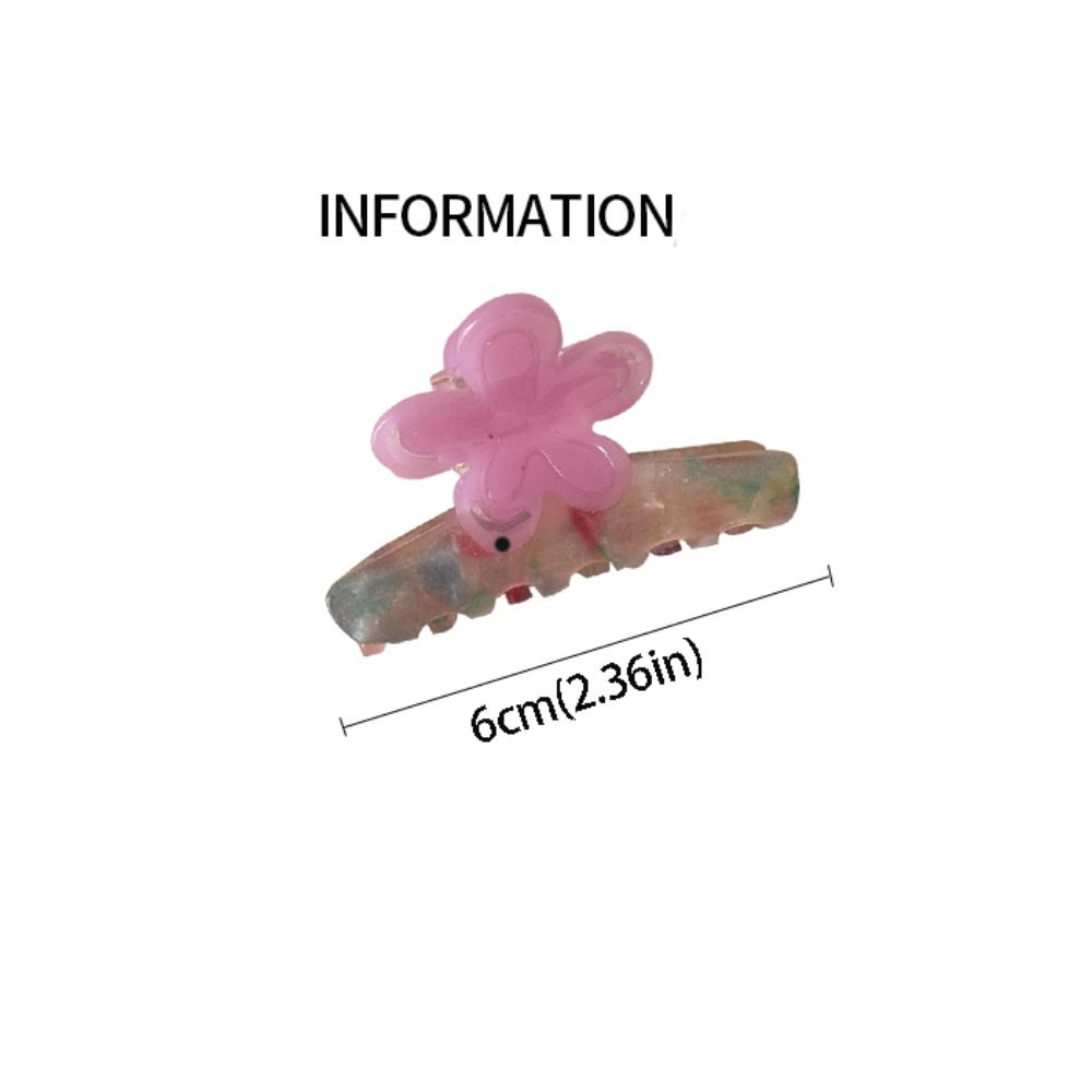 Fashion Hairpin Floral Hair Claw Acrylic Large Flower Hair Clip Sweet Retro Grab Clip Female