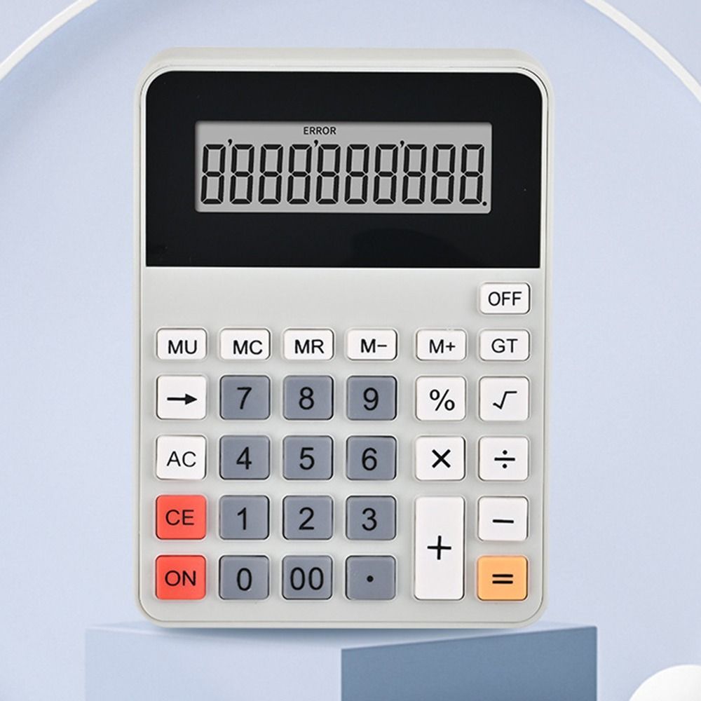 Practical Multifunctional 12 Digits Calculator Large Screen Display Efficient Calculation Financial Accounter Calculator Portable Stationery Desktop Calculator Student Tools