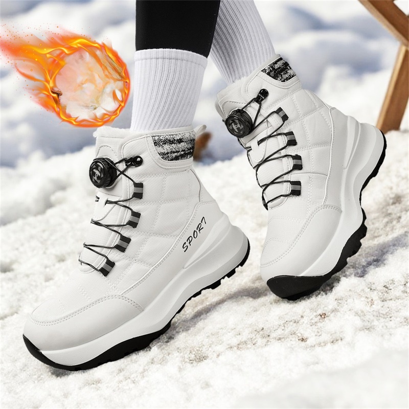 Winter Warm Men Boots Leather Mens Snow Boots No-slip High Top Male Work Shoes with Fur Handmade Waterproof Male Ankle Boots
