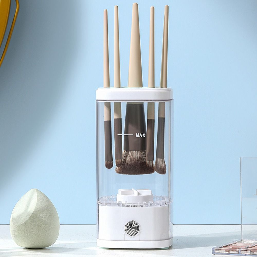 Multipurpose Transparent Makeup Brush Cleaning Machine Quick Drying Convenient Automatic Makeup Brush Cleaner High-speed Easy To Operate Cosmetic Brush Storage Box Daily Makeup Tool