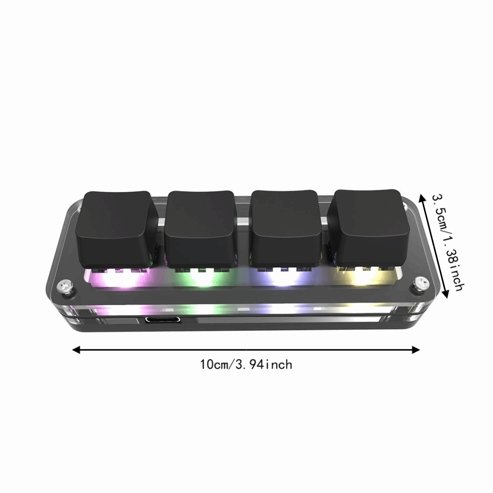 Computer Accessories 3/4 Keys Programming Keyboard RGB Light Select Copy Paste Mini Keyboard Red Switch Universal Mechanica RGB Keypad For Multimedia