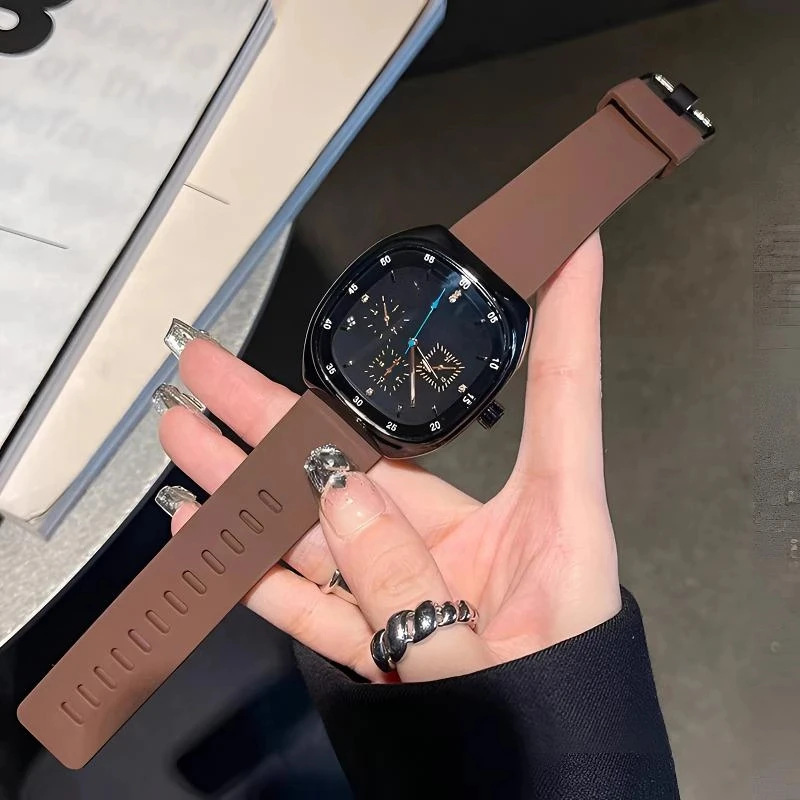 【Innovative design】Quality Retro Women's Hong Kong Style New Obo Brown Versatile Trendy Fashion Simple High-End Watch