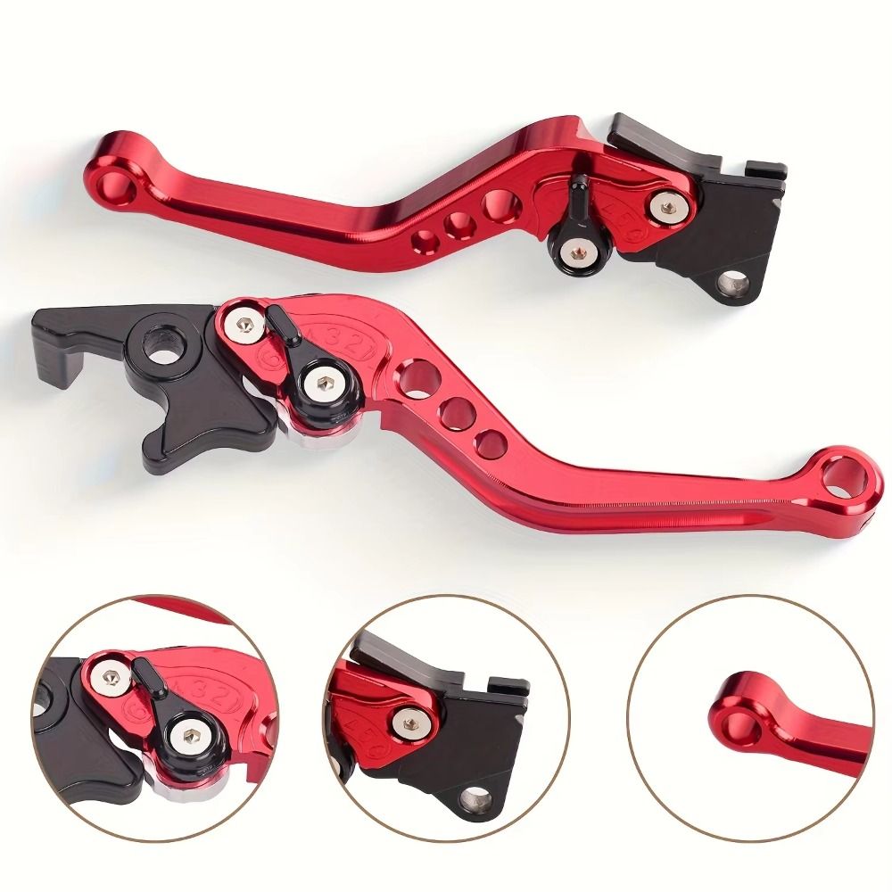 1Pair Universal Double Disc Motorcycle Brake Handle 6-position Adjustable Ergonomic Motorcycle Brake Levers Aluminum Durable Brake Clutch Levers Motocross Modification Parts