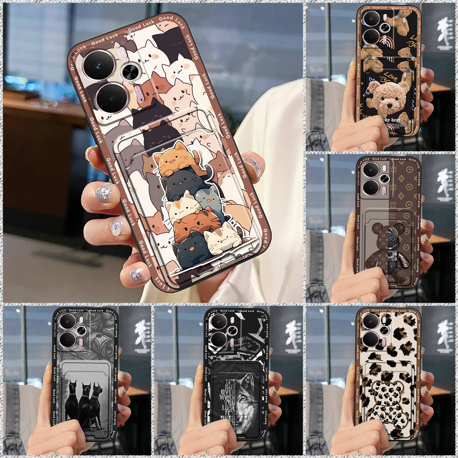 Card sleeve Fashion Design Phone Case For Realme 14 5G Global Anti-dust Soft case Shockproof Durable Graffiti Silicone