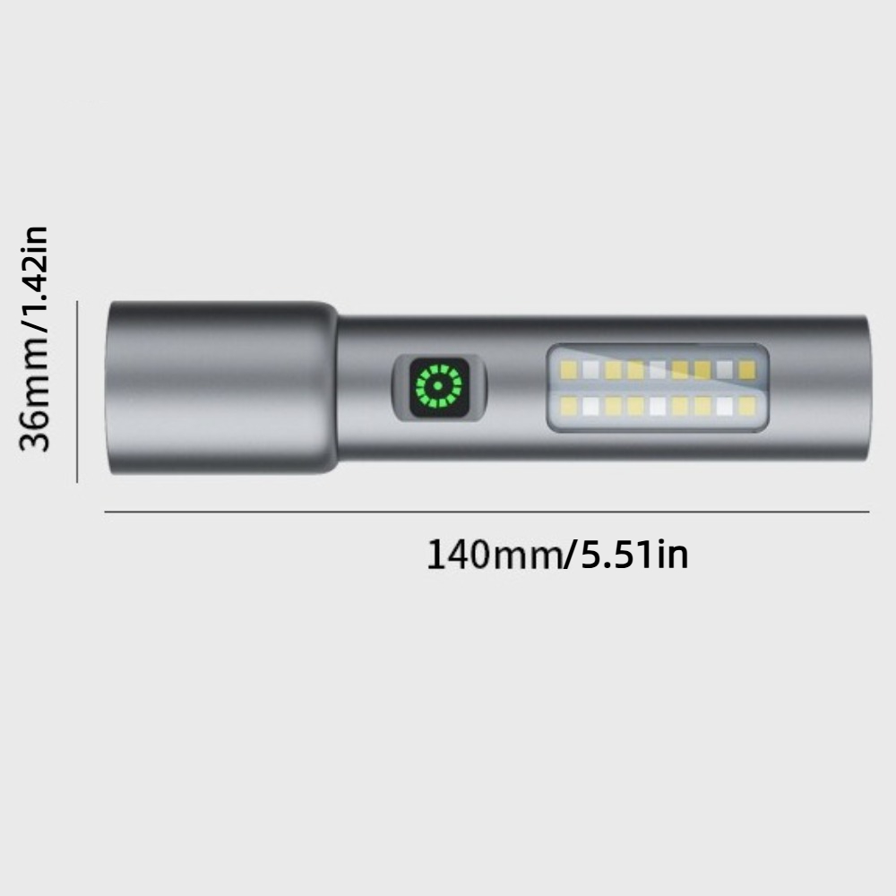 Work Light High Powerful Mini LED Flashlights with 6 Modes Rechargeable Telescopic Zoom Lamp Red and White Lights Aluminum EDC Portable Lantern for Outdoor