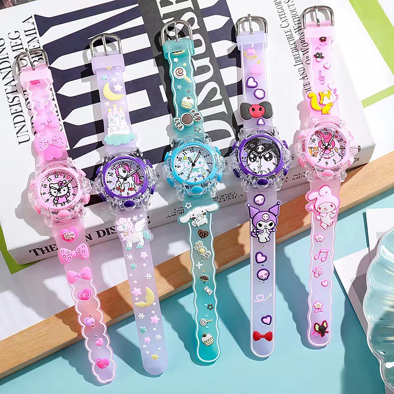 【Very good-looking】New Silicone Cartoon Watch for Students and Children - LED Light Up Watch with Night Light Function