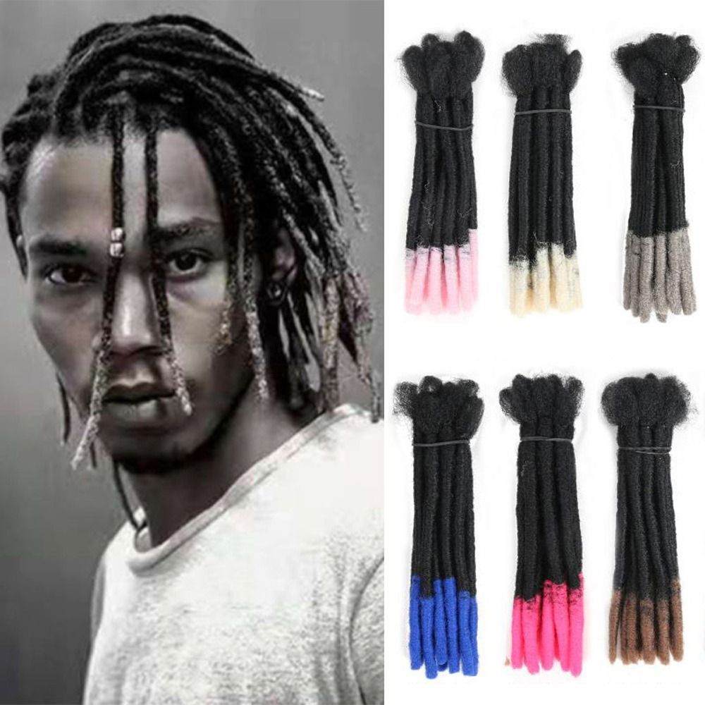 High quality Black Party Blonde Men Soft Synthetic Hair Braids Women Afro Kinky Bulk Braids Pcs Handmade Dreadlock Black Reggae Wig Crochet Braiding Hair