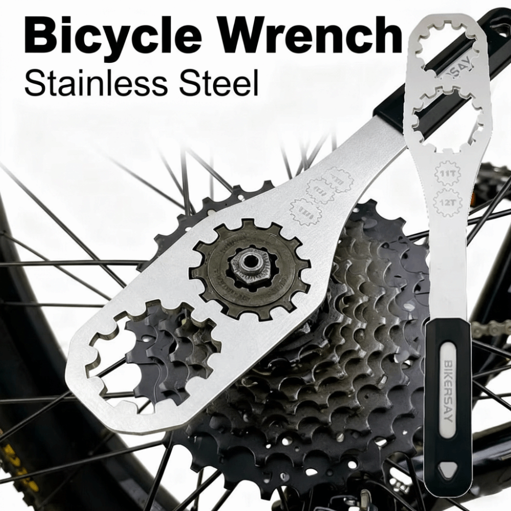 Fixing Tool Stainless Steel Bicycle Cassette Removal Tool Ergonomic Handle Manual Removal Freewheel Removal Tool Fixed Wrench Repair Tool Bicycle Wrench Bike Maintenance