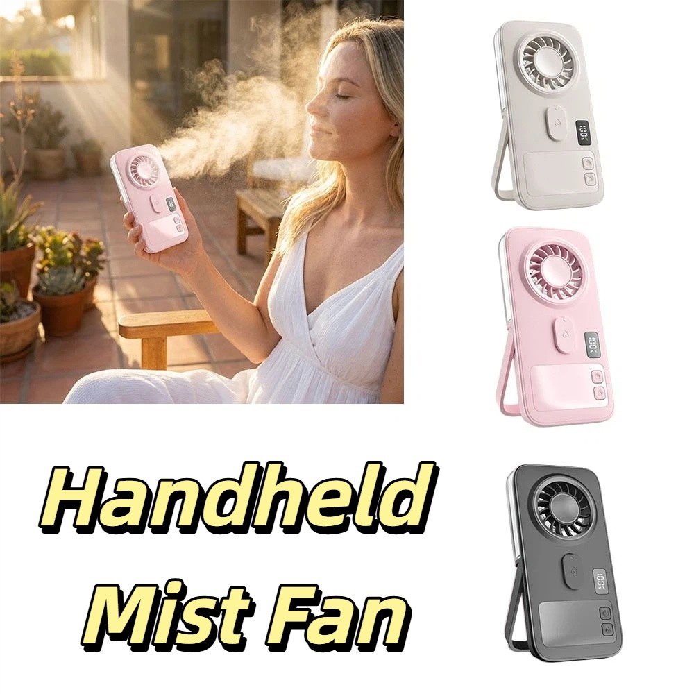 Humidifier Fan Mini Size Handheld Mist Fan Mist Sprayer Powered Rechargeable Fan Moisturizing Function Hydrating Function Portable Mist Fan Personal Cooling