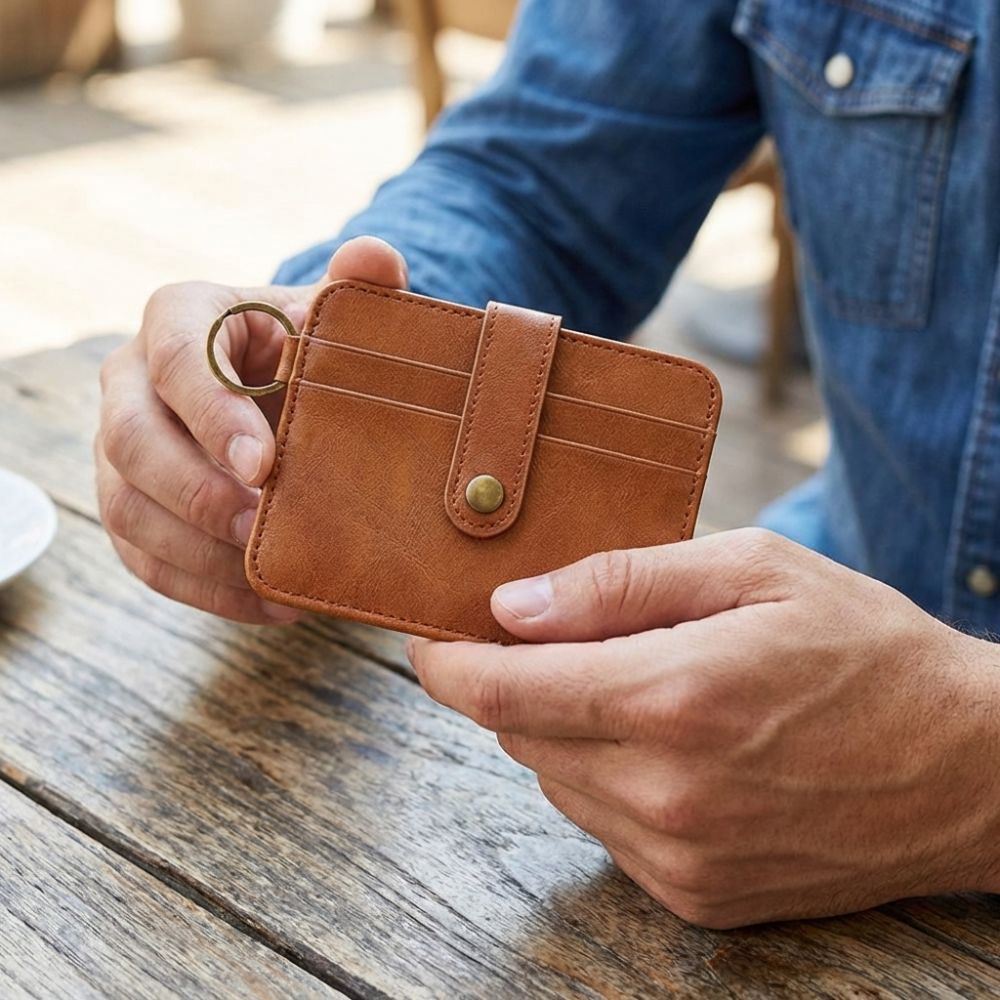 Practical Waterproof Credit Card Bag Portable Hasp Closure Mini Coin Pocket Multifunction Solid Color Men's Wallet Unisex