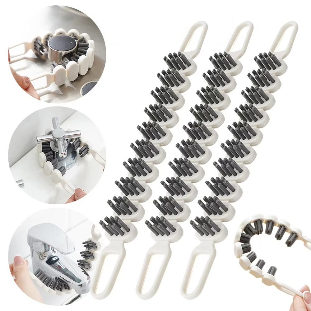 3pcs Durable Bendable Faucet Cleaning Brush Soft Bristle Flexibility Slot Cleaning Brush Multi-functional Clean Tool Home Decor