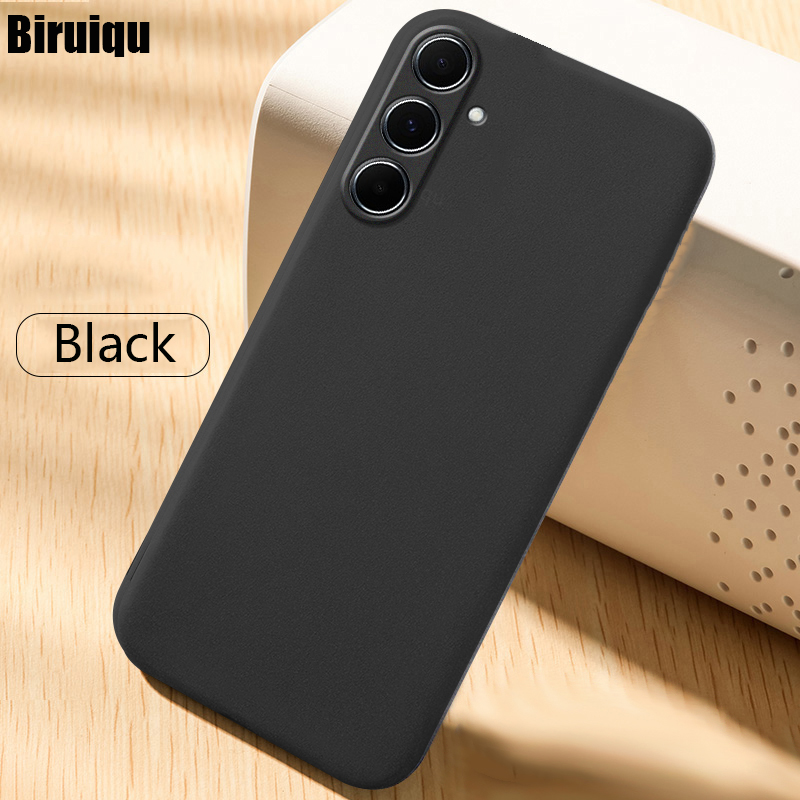 Biruiqu For Samsung Galaxy A55 5GShockproof Anti Slip Soft TPU Sandstone Matte Back Case Cover