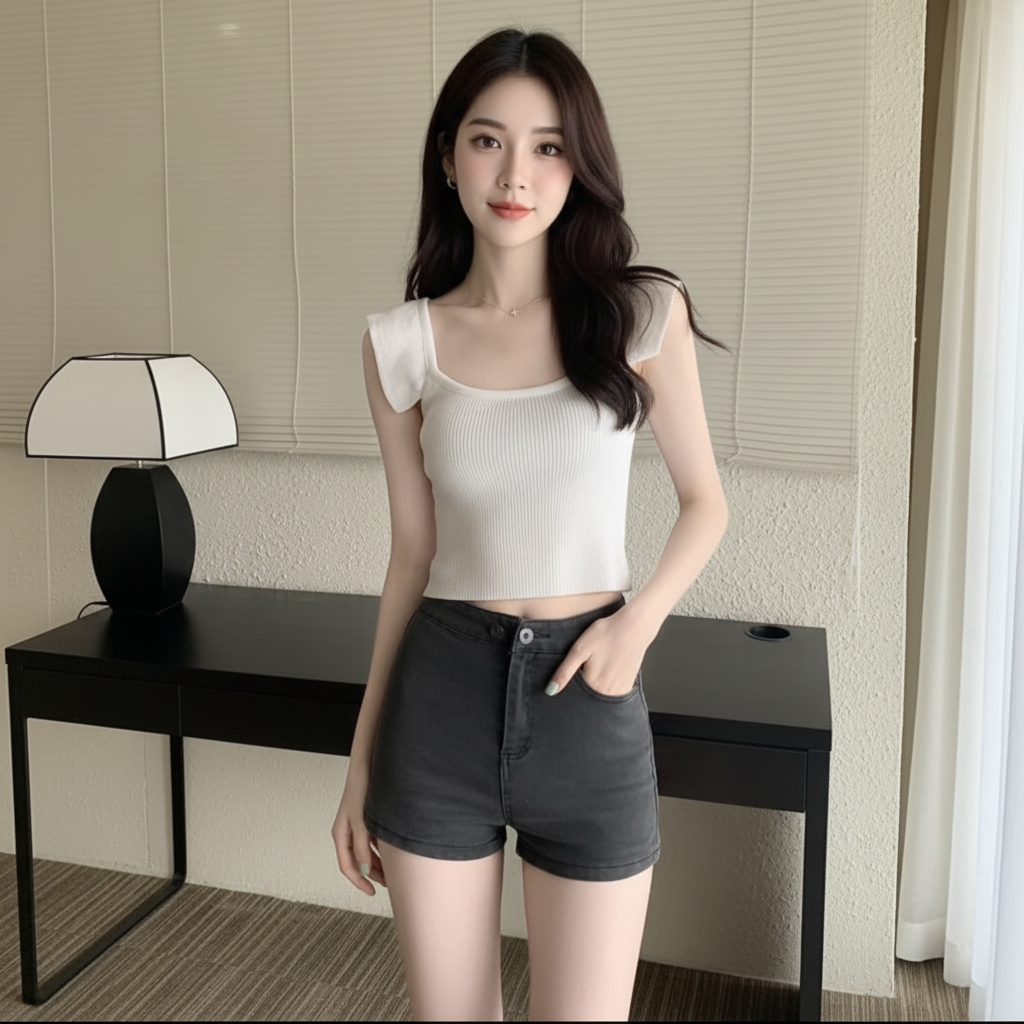 T-Shirt For Women Summer Mixed Cotton Sleeveless Casual Style Multiple Color