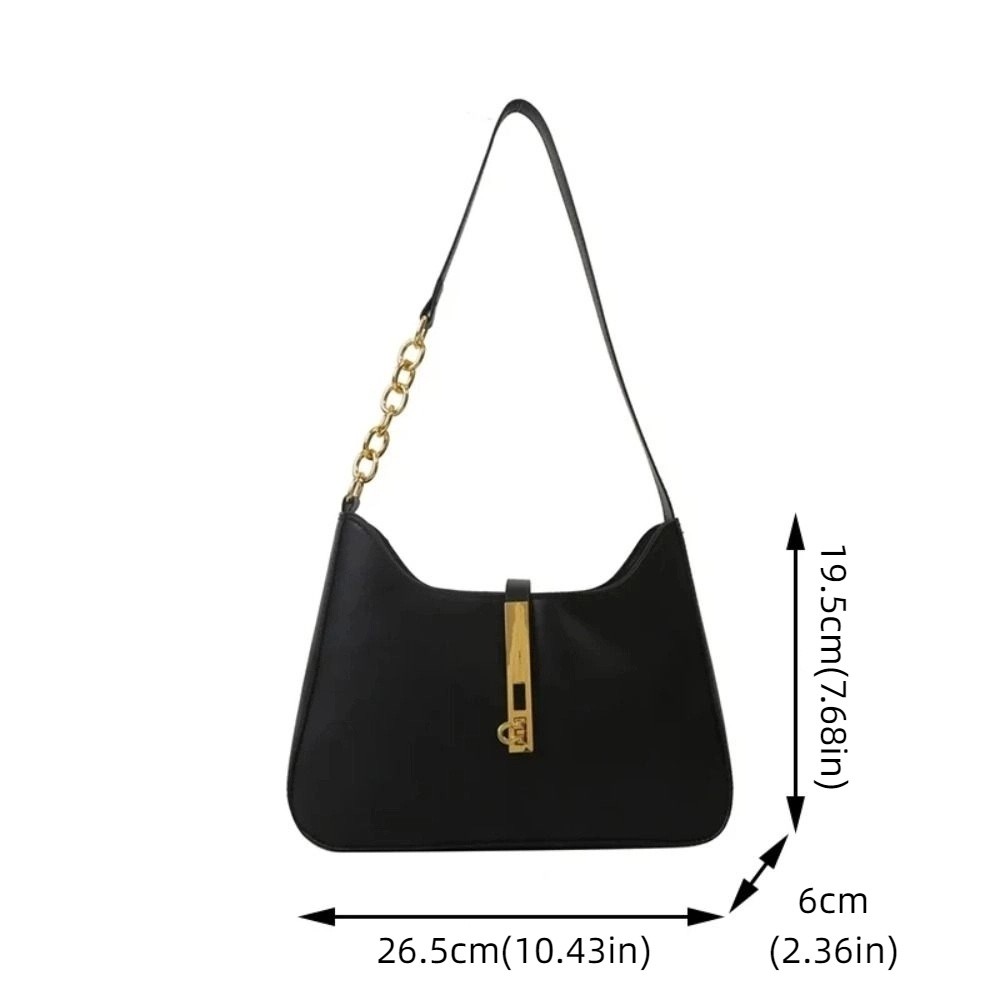 Portable Spicy Girl Retro Shoulder Bag Fashion Handbag Pure Color Shoulder Bag Zipper PU Vintage Underarm Bag Shopping