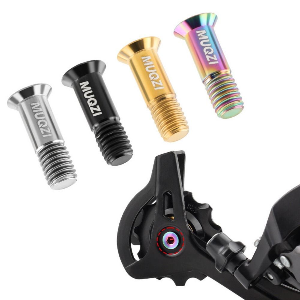 2PCS Ultra-light Titanium Alloy Rear Derailleur Jockey Wheel Screws M5 Screws Converting Transmission Rear Derailleur Pulley Fixing Bolts Fixed Bolts Tensioning Wheel Screw Bicycle Rear Guide Wheel Screw Cycling Accessories
