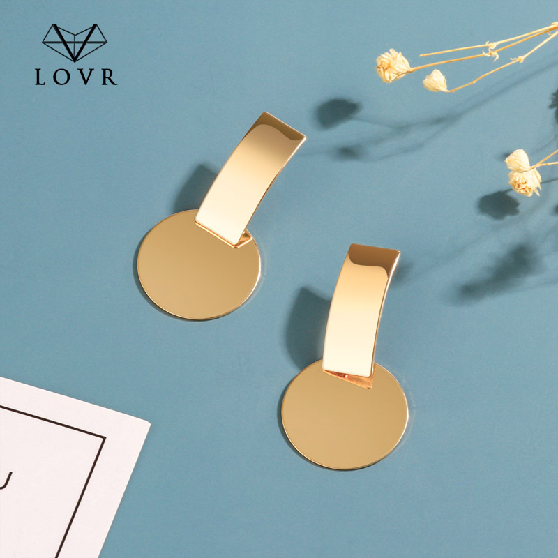 【Hongtai Store】BICUX Vintage Big Metal Drop Dangle Earrings For Wo Geometric Wedding Party Jewelry Gold 2023 Statet Earrings
