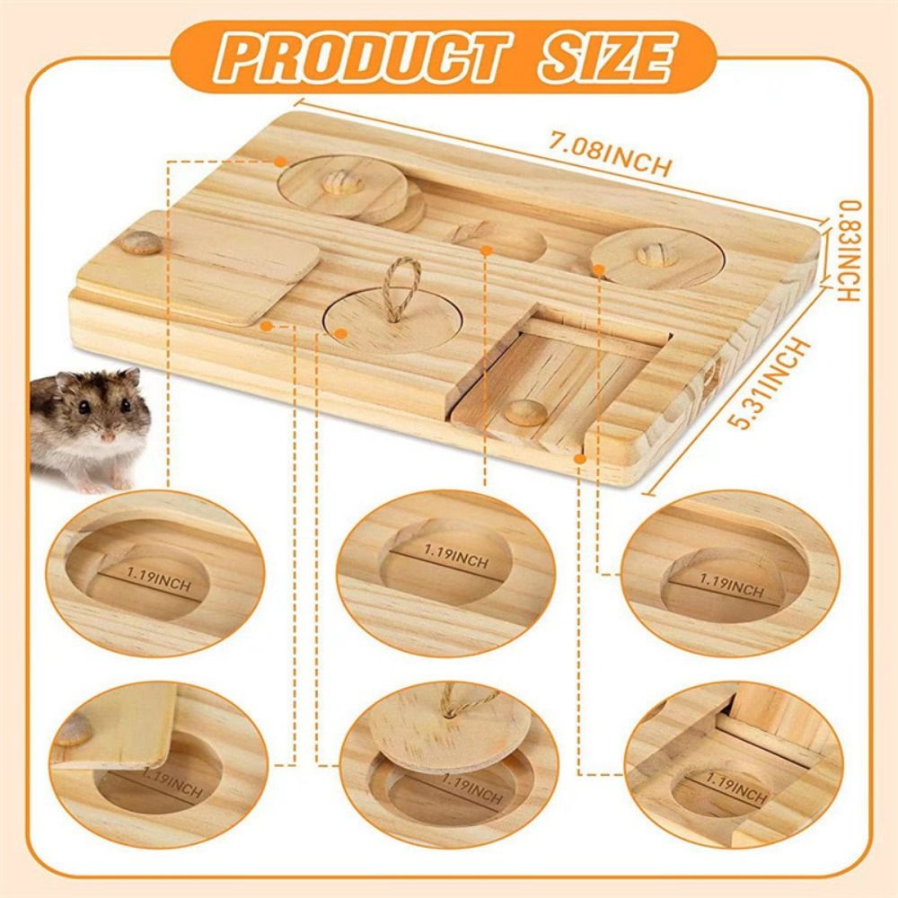 Hidden Foraging 6 in Hamster Foraging Toy Creative Durable Hamster Puzzle Box High Quality Multi Hole Hamster Foraging Box Small Animal