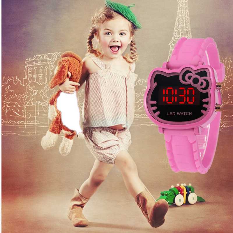 【Hot】New Cartoon Style LED Watch for Middle School Students and Couples - Cute Anime Cat Sunglasses Model