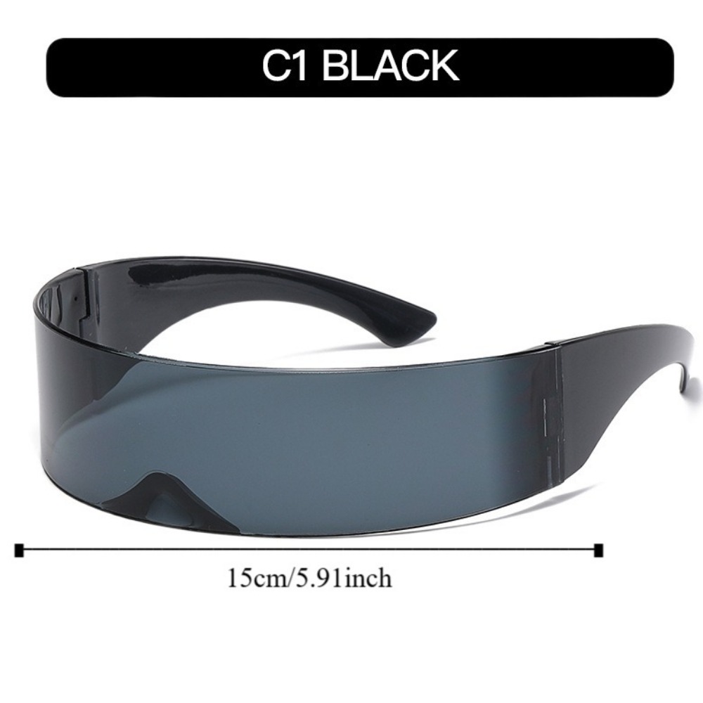 Bicycle Accessories Y2K Punk Futuristic Sunglasses Windproof Lightweight Future Warrior Rimless Sunglasses One Piece Lens Wrap Hip Hop Party Goggless Riding