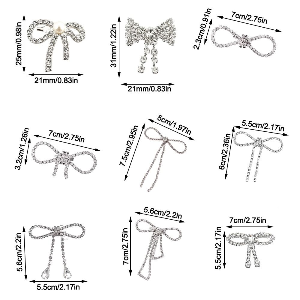 New Elegant Bowknot Brooches Sparkling Rhinestone Brooches Jewelry Pin Fastener Cardigan Clip Women Dress Decoration