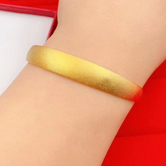 【New arrivals】Brass-plated 24K Gold Legacy Frosted Bracelet Imitation Gold 3D Hard Gold Solid Push-pull