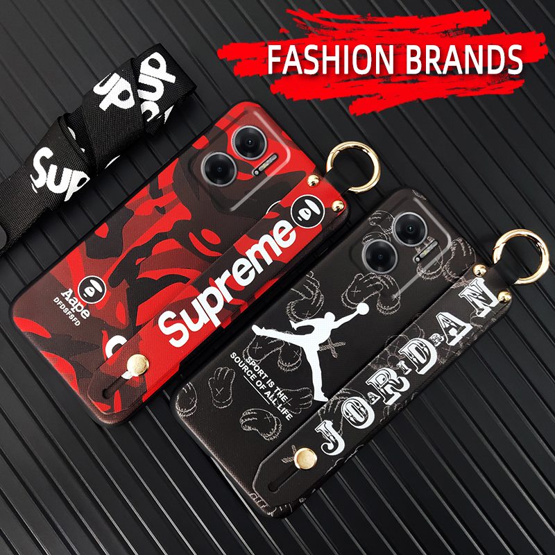 Cool Wristband Phone Case For Redmi Note11E 5G/10 5G Global/10Prime+ 5G/11Prime 5G trendy Back Cover Lanyard Kickstand