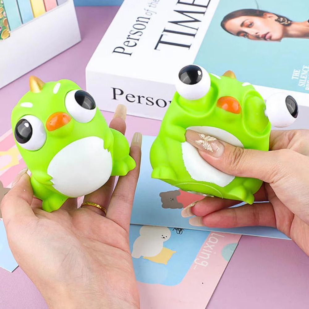 Funny Soft Pop Eye Squeeze Sensory Toys Slow Rebound Stretch Squeezing Little Bear Fidget Toys Cute Cartoon Tiger Squeeze Toy Children