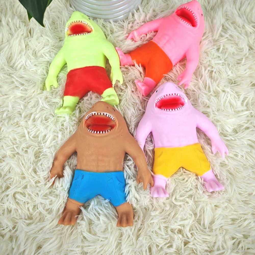 Funny Slow Rebound Shark Squeeze Toy Elastic Pinch Shark Fidgeting Toys 3D Cartoon Sharkman Relax Toys Birthday Kids Gift