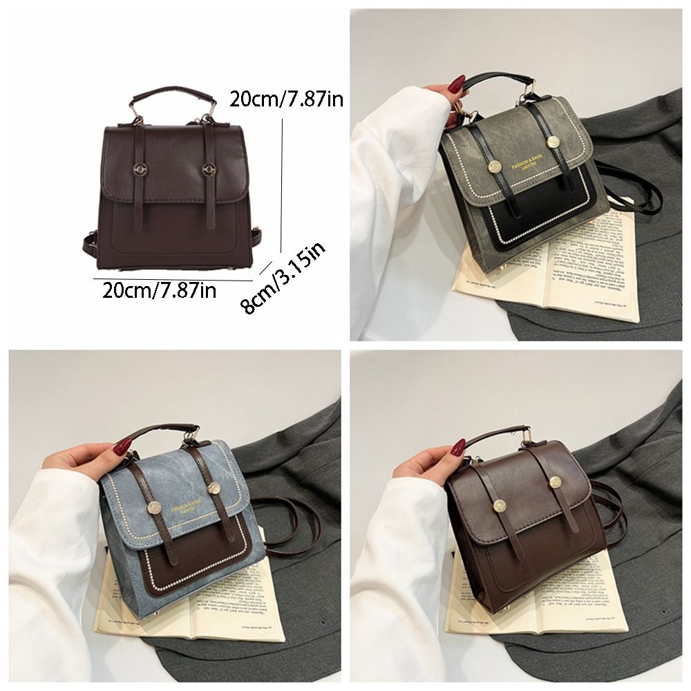 Ruckpack Travel Backpack Portable Retro Crossbody Bag Multifunction Small Square Bag Women
