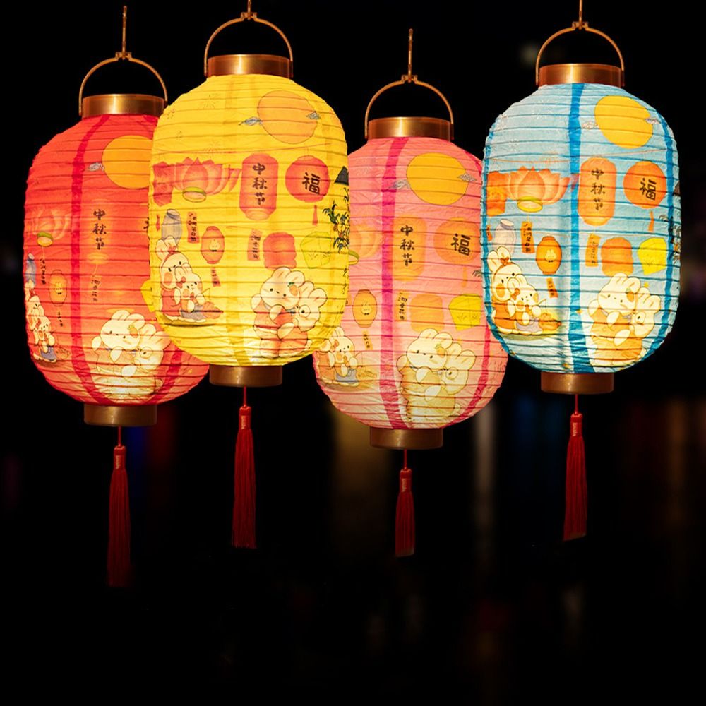 Handheld Lantern Chinese Style Chinese Style Lantern Traditional Festival Hanging Festival Antique Lantern Good Portable Round Paper Lantern New Year