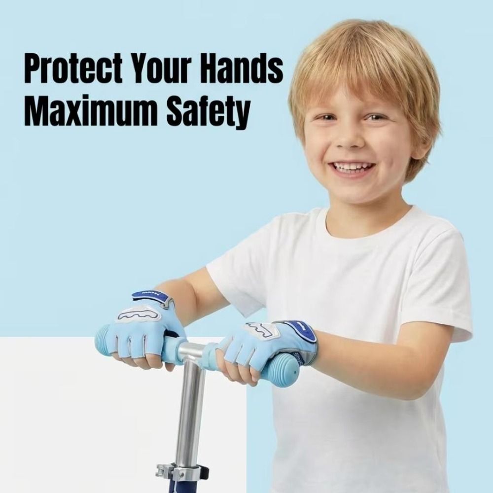Outdoor Gear Anti-Slip Children Half Finger Gloves Shock-Absorption Touch Screen Cycling Gloves Breathable Wear-Resistant Half Finger Gloves Outdoor Riding