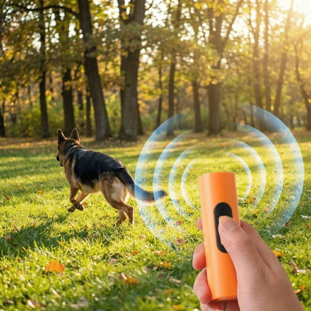 Practical Rechargeable Anti Barking Device Portable Stop Barking Ultrasonic Dog Repeller with Lights Dog Training Device Outdoor