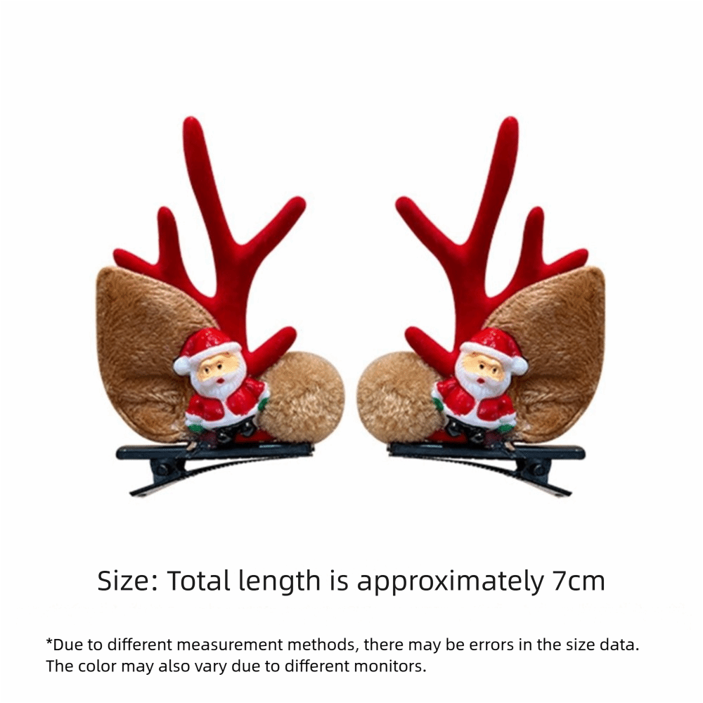 Snowman 2Pcs/Set Cartoon Children Duckbill Clip Side Clip Gift Hair Accessories Party Christmas Hair Clips Women Barrettes Bangs Clip Antler Hairpins