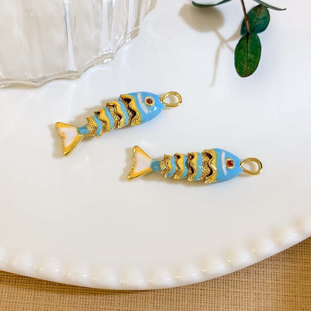 Bag Pendant Carp Plated Fish Charms Jewelry Accessories DIY Pendants Movable Mini Metal Fish Creative Waterproof Drip Oil Fish Kids