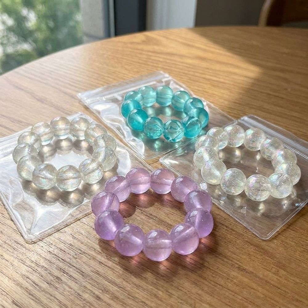 3PCS Funny Elastic Bead Squeeze Bracelet Sensory Stretch Stress Wristband Hand Relax TPR Soft Fidget Bracelet Birthday Gift
