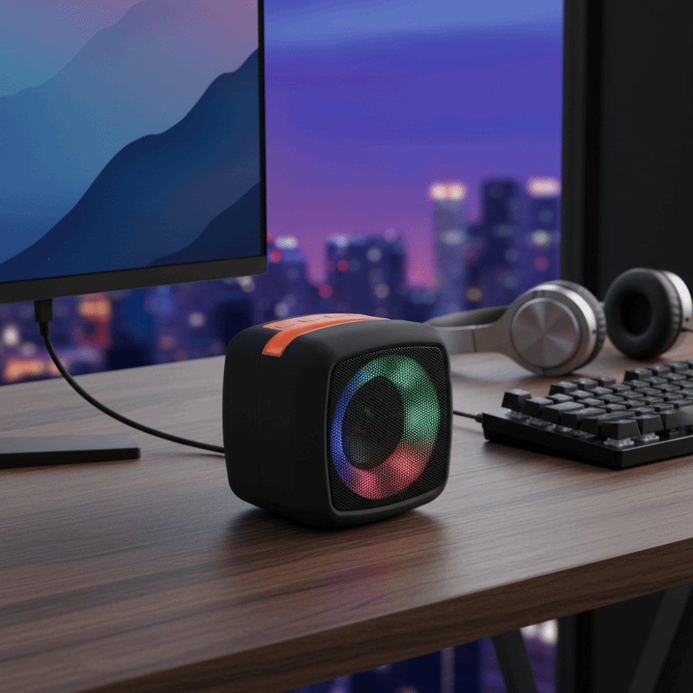 Soundbar 360 Stereo Sound Mini Wireless Bluetooth Speaker Rechargeable Battery LED RGB Light Wireless Speakers Stereo Sound Portable Loudspeaker Indoor Use