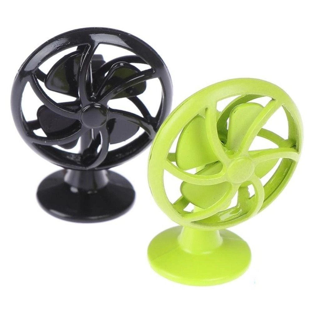Creative :12 Scale Dollhouse Electric Fan Retro Vintage Doll Fan Furniture 4 Fan Blades Frame Mini Fan Model Girls Gift