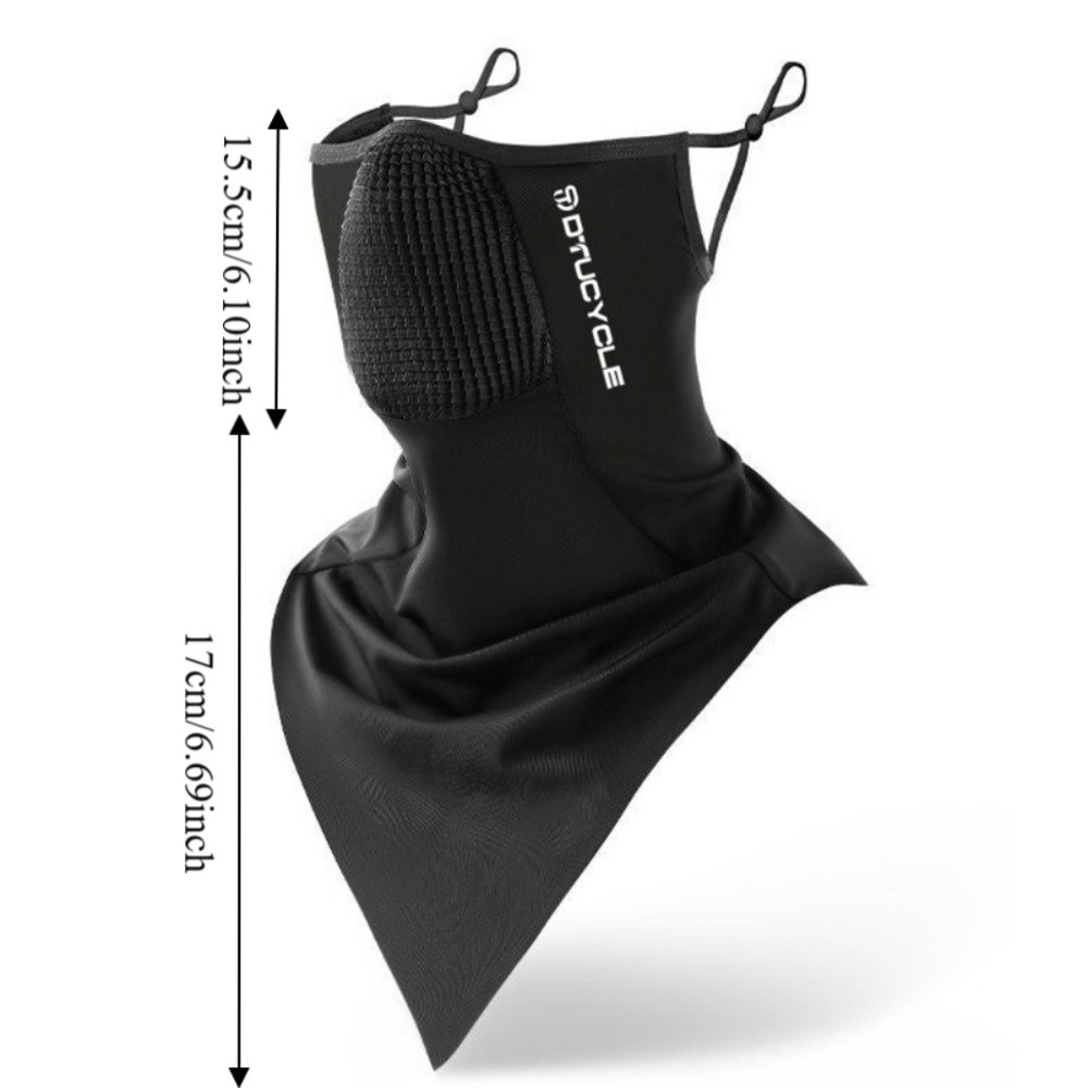 Lightweight Adjustable Earloop Sports Cycling Windproof UV Protection Ice Silk Face Cover Dustproof Solid Color Bicycle Sunscreen Road Biking