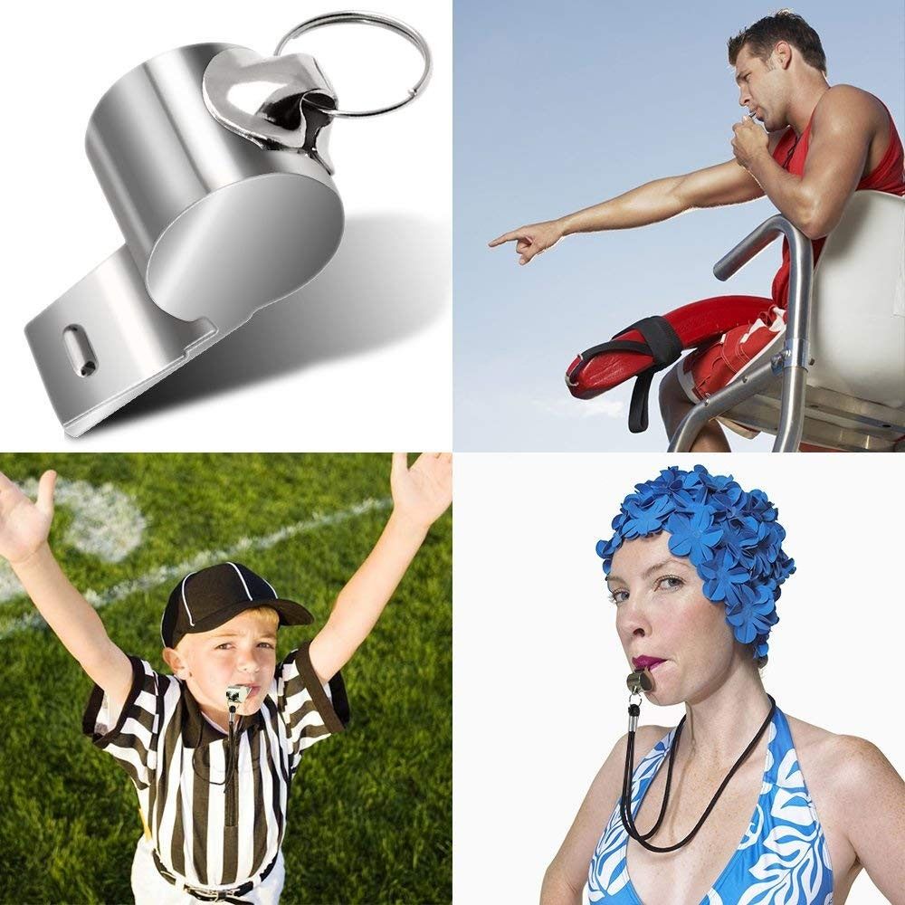 Team Sport Loud Metal Whistle Strong Stainless Steel Whistles Portable Compact Referee Whistles Training
