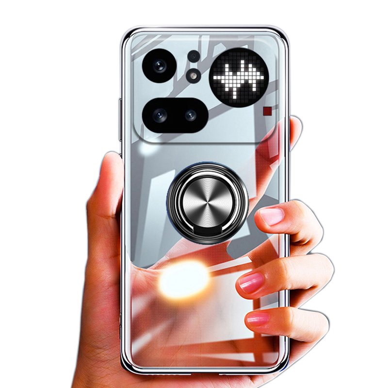For NothingPhone 4A Pro Case Soft Clear Transparent Car Adsorb Ultrathin Holder Ring For Nothing Phone 4A Back cover Phone Cases
