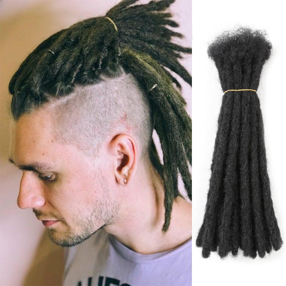 Black Grey Curly Afro Heat Resistant Fiber Blonde Men Women Natural Pcs Handmade Dreadlock Kinky Bulk Braids Black Reggae Wig Crochet Braiding Hair
