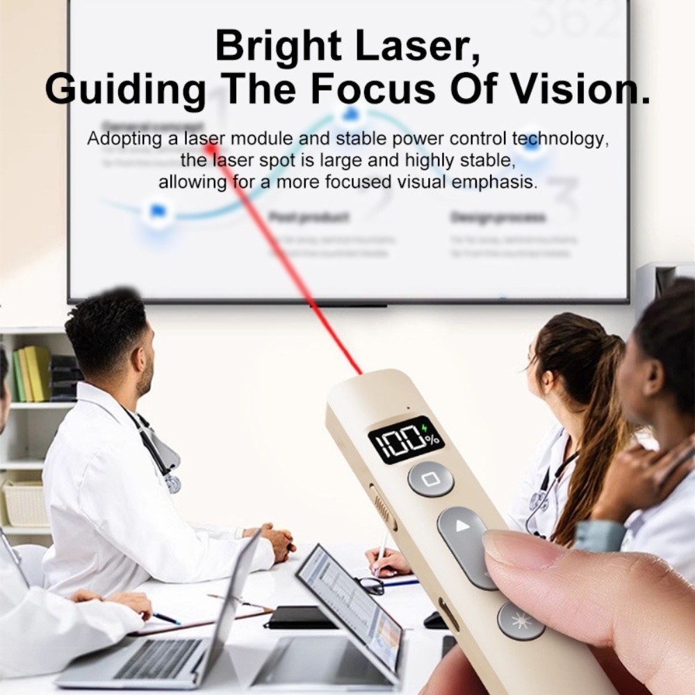 Durable 2.4GHz Laser Pointer Clicker Meeting Infrared Remote Wireless Flip Pen Clicker Portable Remote Presentation Laser Presentation Pointer Teacher